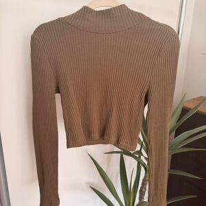 American Apparel Women's Olive Crop Sweater